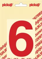 Pickup plakcijfer Helvetica 100 mm - rood 6