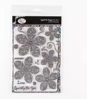 Craft Buddy Crystal Art stamps Curly flora A5 clear stamp set CCST1