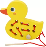 rijgplank - houten speelgoed - educatief speelgoed - montessori speelgoed - speelgoed voor peuters - leren rijgen - Blijderij