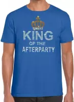 Blauw King of the afterparty glitter steentjes t-shirt heren - Officiele Toppers in concert merchandise S