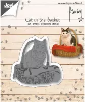 Joy!Crafts • Snij- embos- debosstencil Francien kat in mand