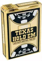 Speelgoed | Kaartspel - Texas Holdem Gold - Jumbo Face - 2 Index - Zwart - Tradi