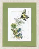 Lanarte borduurpakket vlinder met blauwe bessen van Marjolein Bastin pn-0021869 aida  O-VP