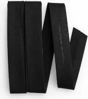 biaisband katoen zwart - 20 mm x 2 m - oaki doki - biesband - biais band - geschikt voor mondkapjes
