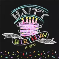 Papieren servetten Confetti Happy Birthday - Feestdecoratievoorwerp