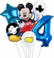 7 stuks ballonnen Mickey Mouse thema - verjaardag - 4 jaar