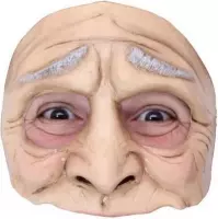 Partychimp Kinloos Halfmasker Grappige Oude Man Halloween Masker voor bij Halloween Kostuum - Latex - Beige -  One-size