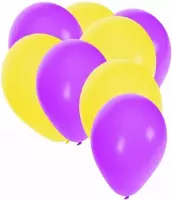 30x ballonnen - 27 cm - paars / gele versiering