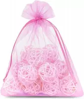 Organza Zakjes 22 x 30 cm | 20 stuk | Roze | Cadeauzakjes Geschenkzakjes Cadeau Verpakking Geurzakjes Snoepzakjes Bruiloft decoratie