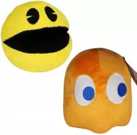 Pac-Man Mini + Spook Oranje Mini Pluche Knuffel 15 cm | Originele Pacman knuffel | Pac Man plush | Speelgoed voor kinderen