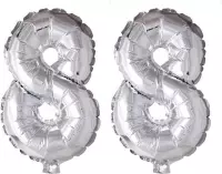Folieballon 88 jaar zilver 41cm