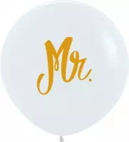 Witte ballon opdruk Mr 60 cm 3 stuks