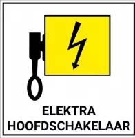 Elektra hoofdschakelaar sticker 100 x 100 mm