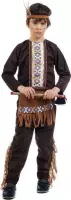 Limit - Indiaan Kostuum - Zoevende Tomahawk Apache Indiaan - Jongen - bruin - Maat 110 - Carnavalskleding - Verkleedkleding