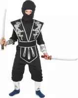 LUCIDA - Zilverkleurige draak ninja pak voor jongens - S 110/122 (4-6 jaar)