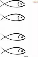 Water overdraagbare Tijdelijke Tattoo: Visjes / ichthus symbool 60x105mm