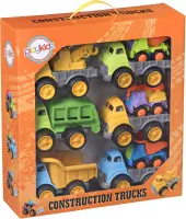 Playkidz Construction Trucks - Bouwvoertuigen Set van 9