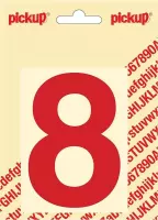 Pickup plakcijfer Helvetica 100 mm - rood 8