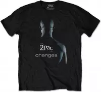 Tupac Heren Tshirt -M- Changes Zwart