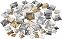360x Vierkante plak strasssteentjes diamantjes zilver mix - Hobby artikelen
