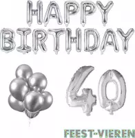 40 jaar Verjaardag Versiering Ballon Pakket Zilver