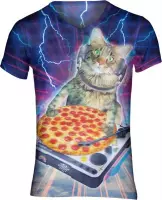 Pizza DJ Kat festival shirt Maat: M V-hals