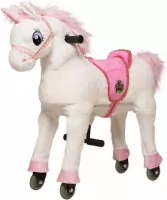 Animal Riding Unicorn Melody Small - Rijdend paardenspeelgoed - Paardenspeelgoed - Zadelhoogte 56 CM- Verstelbaar pedaal 3 standen - Afneembaar zadel - Deken Roze