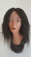 Braziliaanse Remy pruik 30 inch 75,6 cm - real human hair - donkerbruine water diep golf haren - echt haren - 13x1 lace front wig