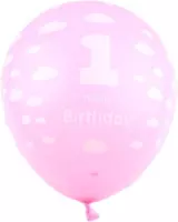 Ballonnen 1st birtday roze 30 cm 8 stuks