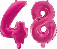 Folieballon 48 jaar roze 86cm