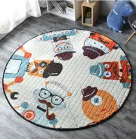 Zacht Speelkleed Baby | Speelkleed Kinderen | Diameter 150cm | 100% Katoen | Baby- of Kinderkamer | Robot