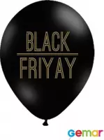 Ballonnen BLACK FRIYAY Zwart met opdruk Goud (helium)