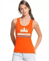Oranje Koningsdag kroon tanktop shirt/ singlet dames L