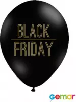 Ballonnen BLACK FRIDAY Zwart met opdruk Goud (helium)