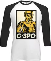 Star Wars Raglan top -XL- Classic C-3PO Block Wit/Zwart