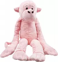Knuffel Aap - zachte apen kinder knuffel 100 cm, slaapkamer slinger aap roze - pluche aapje speelgoed