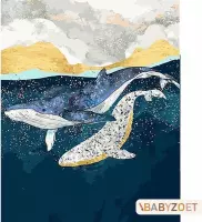 Schilderenopnummers.com® - Schilderen op nummer volwassenen - Serie: BabyZoet - Twee walvissen - Paint by Numbers