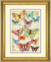borduurpakket DIMENSIONS GOLD COLLECTIE - 70-35338 collage vlinders
