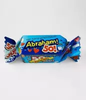 Snoeptoffee - 50 jaar - Abraham - Gevuld met luxe verpakte toffees - In cadeauverpakking met gekleurd lint