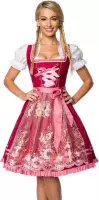 Dirndline Kostuum jurk -S- Dirndl Embroidery Oktoberfest Roze/Rood