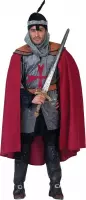 Funny Fashion - Middeleeuwse & Renaissance Strijders Kostuum - Roughside Ridder - Man - rood,zilver - Maat 48-50 - Carnavalskleding - Verkleedkleding