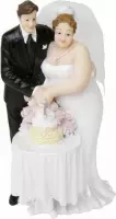 Bruidspaar taart decoratie met taart 14 cm