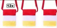 12x Tasje 'troepzak' rood/wit/geel