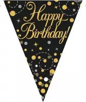 Oaktree - Vlaggenlijn Happy Birthday Zwart Goud