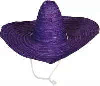 Guirca Mexicaanse Sombrero hoed voor heren - carnaval/verkleed accessoires - paars