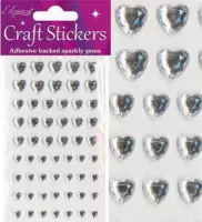 Oaktree - Stickers Diamanten Hartjes Zilver Assorti (per vel)