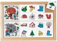Rubriceerlotto herfst en winter - houten spel - cognitieve ontwikkeling - educatief speelgoed voor kinderen vanaf 3 jaar