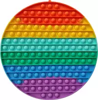 XXL Pop It Fidget Toy - Bekend van TikTok - Rond - Rainbow - 30 cm.