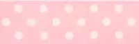 SR1204-12 Satin white Polka Dots 10mm 20mtr pale pink