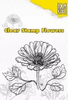 FLO002 Nellie Snellen flowers clearstamp Marguerite - stempel margariet - bloem - 1 stuks 7,5 x 6 cm